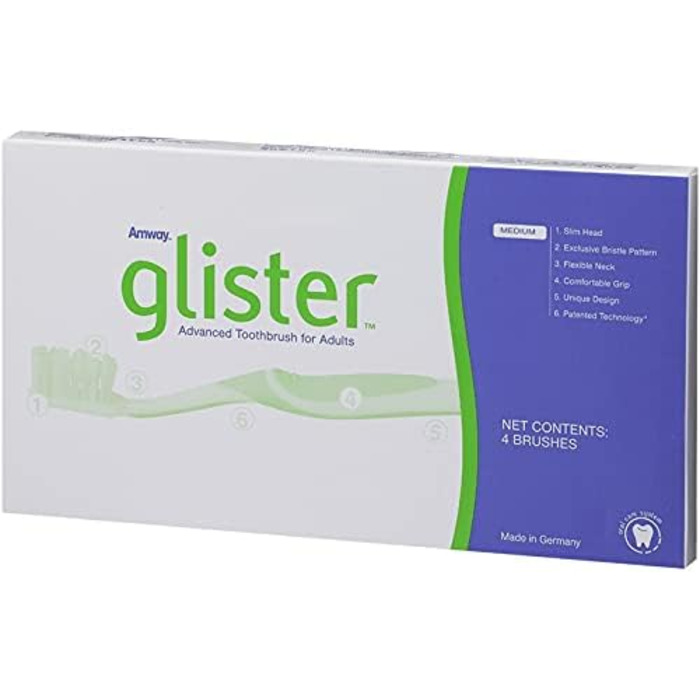 Високоякісна зубна щітка GLISTER - 4 шт. и - Amway - (артикул 100957)