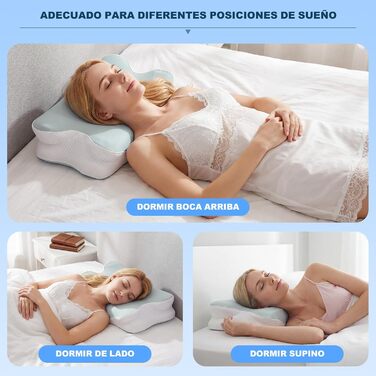 Подушка з піни з ефектом пам&39яті, подушка для підтримки шиї, ергономічна подушка для сну на боці, регульована по висоті, подушка для голови, підходить для сну на боці, спині та животі (62x410/8 см)