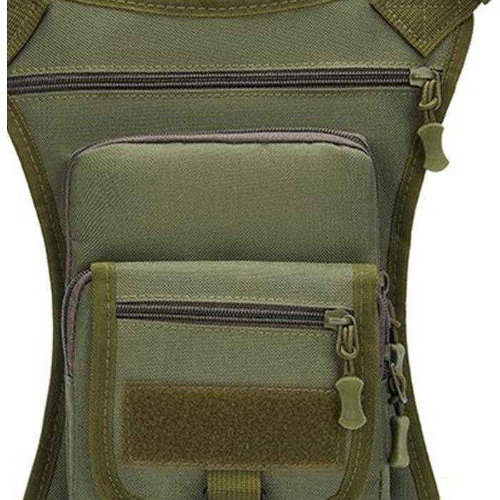 Поясна сумка Fenteer, повсякденна сумка, регульована сумочка, водонепроникна сумка для ніг, сумка для риболовлі для подорожей на природі, для дорослих, суцільно-зелена