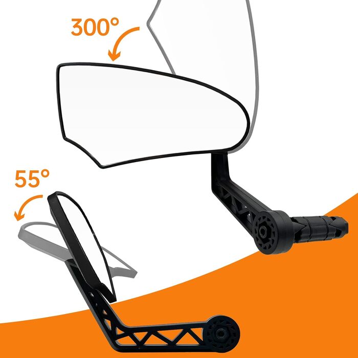 Велосипедні дзеркала (2 шт.), дзеркала заднього виду для велосипедів зі справжнього скла HD, опуклі дзеркала для керма велосипеда, складні велосипедні дзеркала для керма електровелосипеда, ліве та праве (14-20 мм)