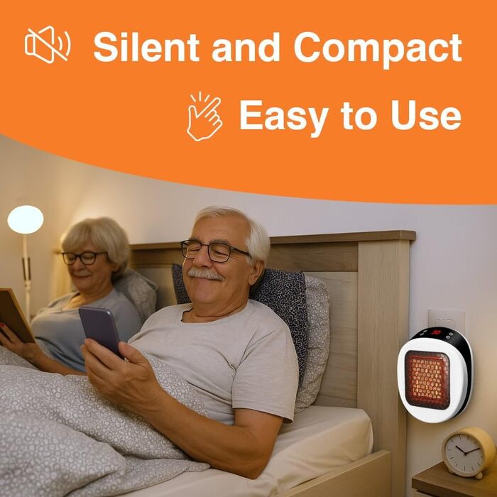 Портативний міні-обігрівач із точним контролем температури (15-32C), захистом від перегріву та перекидання Тихий та енергозберігаючий для домашнього офісу, сірий колір для спальні