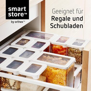 Набір контейнерів SmartStore 0.35л (10 шт.) Пластикові коробки для зберігання з кришками, без BPA, придатні для миття в посудомийній машині Штабельовані органайзери для кухні 12,5 x 9 x 5 см, 0,35 л / Набір з 10 шт. з кришками