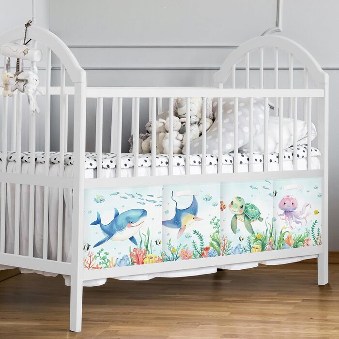 Коробка для зберігання 30 см, 3 шт. и, кошик для зберігання морських тварин, дитячий складний куб-органайзер для зберігання океанічних акул, черепах, іграшок, книг, одягу, медуз