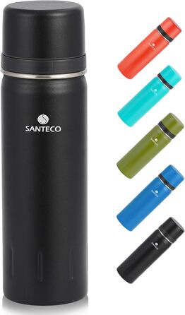 Термос SANTECO з нержавіючої сталі, 1 л, з чашкою, чорний