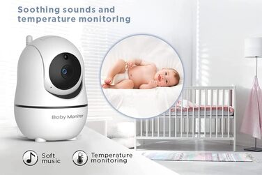 Камера радіоняні Matosio, відеоняня, великий РК-екран 7 дюймів HD, дитяча камера 355 PTZ, нічне бачення, функція VOX, акумулятор 4