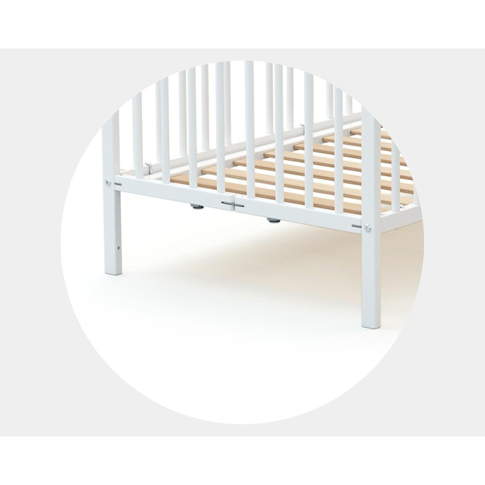 Складане дерев&39яне дитяче ліжко 60x120 см з матрацом Біле FLEX Складане дитяче ліжко 3 рівні регулювання висоти Компактне Портативне Складане Економія місця