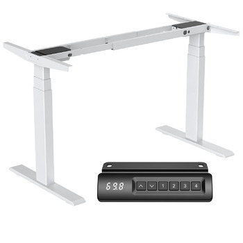 Каркас столу з регулюванням висоти та 2 потужними двигунами, регульований по висоті каркас столу з 4 налаштуваннями пам&39яті, витримує 135 кг (білий, 3-сегментні ніжки)