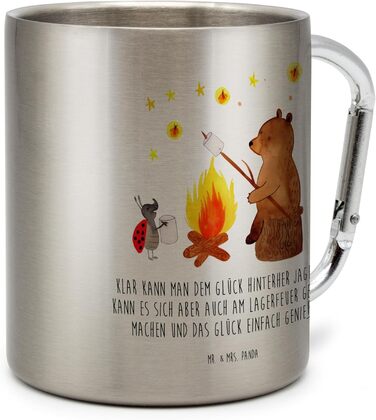 Термокружка &quotМістер і місіс Панда&quot Ведмедик і Сонечко біля багаття - Подарунок, кружка з нержавіючої сталі, кухоль для чаю, термокружка, ізольована кружка, плюшевий ведмедик