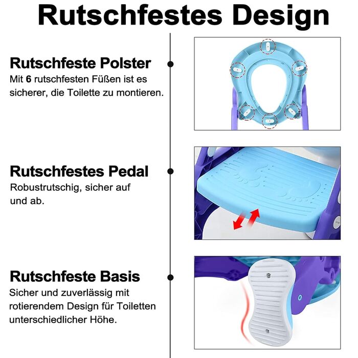 Дитяче сидіння для унітазу зі сходами, Aufun Toilet Trainer Складна драбина Горщик для навчання зі сходами Дитяче сидіння для уніт