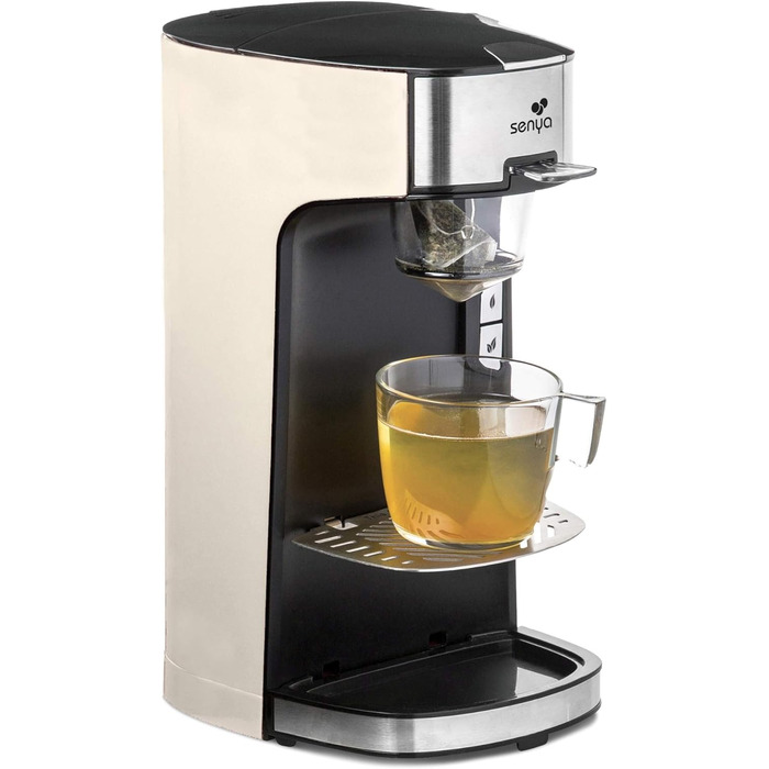 Чайник Senya SYBF-CM013-C, 1400, нержавіюча сталь, кремова чайна машина крем