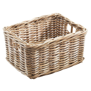 Кошик з ротанга Kobolo, кошик з полиці, квадратний ротанг Kubu сірий, маленький