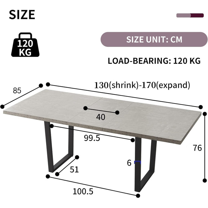 Обідній стіл JIEXI з комплектом 4-8 стільців, розсувний обідній стіл, обідній стіл, обідній гарнітур з 4-8 стільцями, дерев&39яний стіл з МДФ, підходить для вітальні, кухні (стіл 130-170 см)