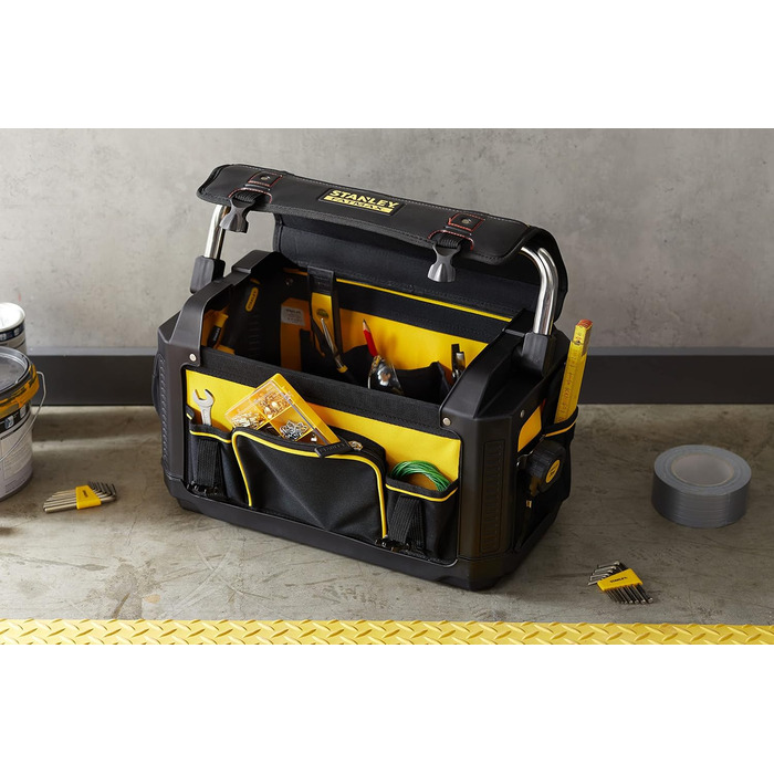 Футляр для інструментів Stanley FatMax (із захисним чохлом, 49 x 31 x 28 см, сумка з нейлону 600 ден, водонепроникний і ударостійкий, міцний футляр з багатьма внутрішніми кишенями) 1-79-213 1 Чорний / Жовтий