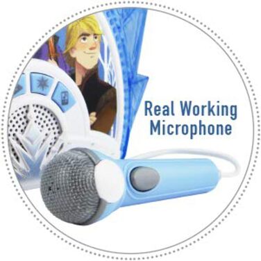 Караоке-машина ekids Frozen 2 FR-115V2, мікрофон, синя