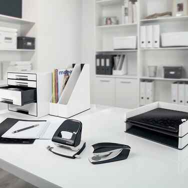 Лоток для листів Leitz A4, упаковка з 4 шт. , двоколірний дизайн, чорний/сірий, Duo Colour, 53610095 Білий / Чорний 4 шт. и