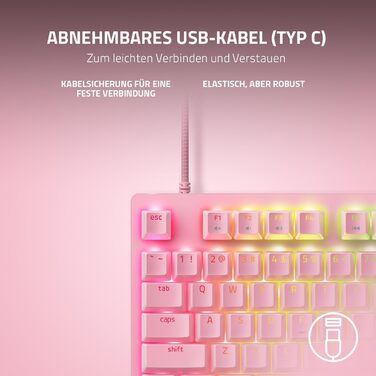 Оптична ігрова клавіатура без цифрової клавіатури (лінійні оптичні перемикачі, клавіші Doubleshot PBT, підставка для долоні) QWERT