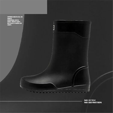 Високі гумові чоботи, водонепроникні, нековзні, чоловічі, до середини литки, для роботи на свіжому повітрі та спортивних чобіт з гумовою підошвою та верхом з ПВХ, водонепроникні, темно-сині, розмір ЄС 43