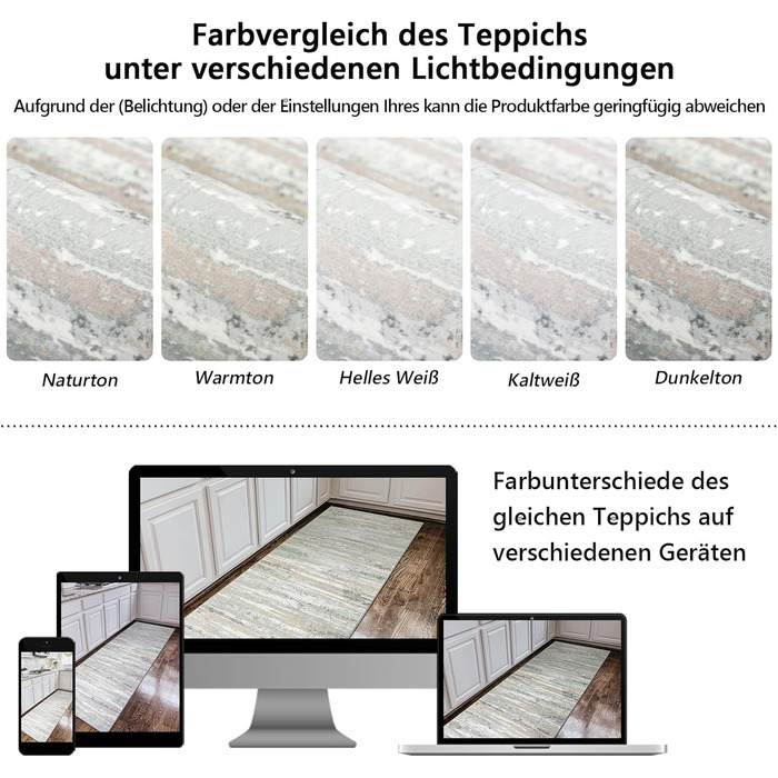 Килимова доріжка для коридору, 80x150 см, легкий кухонний килимок з коротким ворсом, можна прати, нековзка кухонна доріжка, килимок для коридору, бежева килимова доріжка для вітальні, кухні, коридору, входу, балкону, бежево-сіра, 80 x 150 см (прямокутна)
