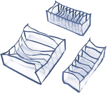 Складана коробка для зберігання білизни, органайзер для бюстгальтерів, роздільник для шкарпеток, чудовий комплект для шафи, легка, практична, для домашнього зберігання (сіра)