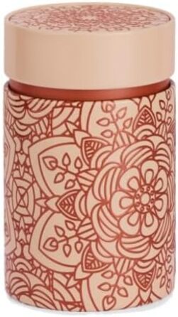 Бляшанка Мандала, 500 г кожна - набір з 2 шт. - майстерно лакована зі східними мотивами, кришка, що застібається - бляшанка для харчових продуктів, бляшанка для кави/чаю - Ø 11,5 см, висота 16,0 см, Мандала 500 г