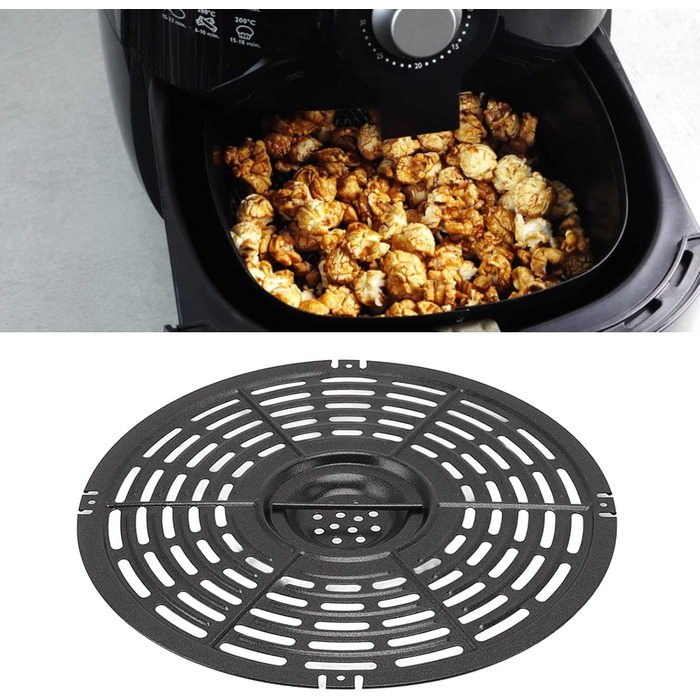 Змінна сковорода-гриль для фритюрниці, кругла, термостійка, з антипригарним покриттям, для фритюрниці, полиця, кошик, пластина для гриля, деко для хрустких продуктів, запасна частина Аксесуари для (22 см)