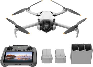 З пультом дистанційного керування DJI RC 2 (екранний пульт), складаний міні-дрон з 4K-камерою, менше 249 г, 34 хвилини польоту, 2 додаткові батареї, клас C0 DJI Mini 4 Pro Fly More Combo RC2 Standard, 4 Pro Fly More Combo