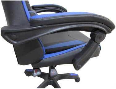 Регульоване м&39яке ігрове крісло з колесами чорного та синього кольорів - Kiter