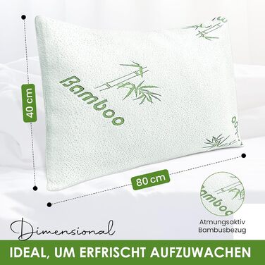 Ортопедична подушка для шиї - Подушка для голови виготовлена з в&39язкопружної гелевої піни (піна з ефектом пам&39яті), що знімає тиск, з бамбуковим чохлом - Подушка 40x80 см - Висота 15 см