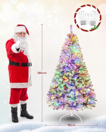 Штучна ялинка з вогнями 180 см біла Himimi