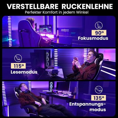 Ігрове крісло - ергономічне, регульоване по висоті, м&39яке ігрове крісло з підставкою для ніг, підголівником та поперековою опорою, обертове крісло, вантажопідйомність 150 кг, чорне, велике