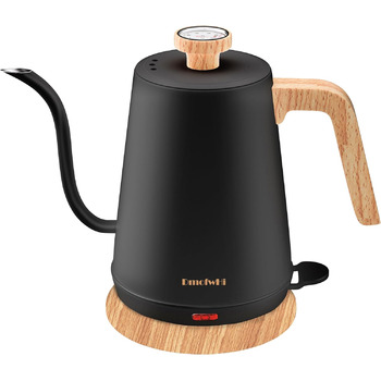 Чайник з гусячою шийкою з термометром, електричний чайник 1л з автоматичним вимкненням, чайник для гарячої води з нержавіючої стал