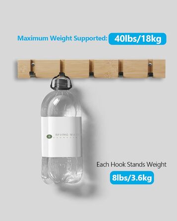 Гачки для пальто настінні сучасні, вішалка дерев'яна складна вішалка бамбукова з 5 рухомими гачками для курток, пальто, шарфів, су