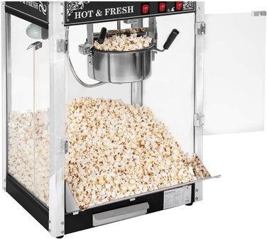 Машина для приготування попкорну Ретро Виробник попкорну Велика машина для приготування попкорну з чорним візком, 16.2
