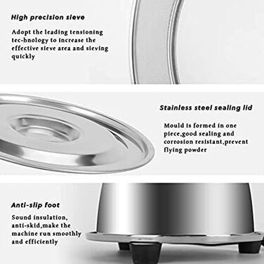 Автоматична просіювальна машина HACSYP, машина для просіювання з нержавіючої сталі, електрична вібраційна машина для просіювання, 40 сіток для борошна, частинки порошку