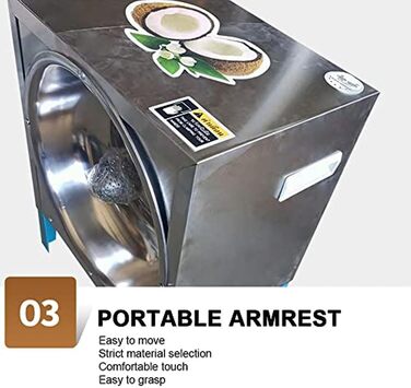 Комерційний подрібнювач скребків для кокосової терки, електрична терка для кокосових горіхів 300 Вт 50-60 шт. /год, нарізка кокосового горіха, вертикальний кокос для бізнесу з переробки кокосів, ресторан, пекарня