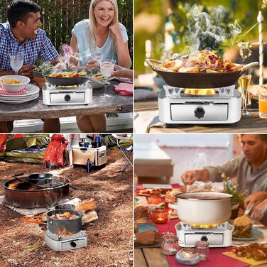 Спиртова плита onlyfire Spirit Stove, портативна кемпінгова плита для використання в приміщенні та на вулиці, компактна спиртова плита з нержавіючої сталі, спиртоварка, спиртова плита для приготування їжі, кемпінгу, трекінгу, саду, пікніка