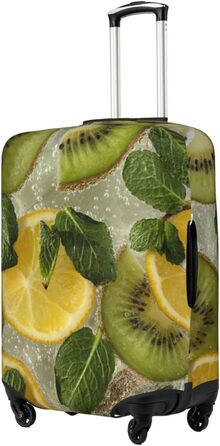 Чохол для валізи Лимон та Ківі з принтом, еластичний захист від подряпин та пилу, чорний, розмір 95