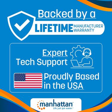 Замок для ноутбука Manhattan з тросом сталевим (1,4 м) та ключем 440271, 1,4 м сталевий трос