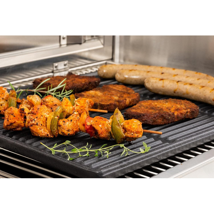 Чавунна пластина для гриля CLP I для газового гриля, вугільного гриля та електричного гриля, колір антрацит, розмір 41,3x30,5 см 41,3x30,5 см Антрацит