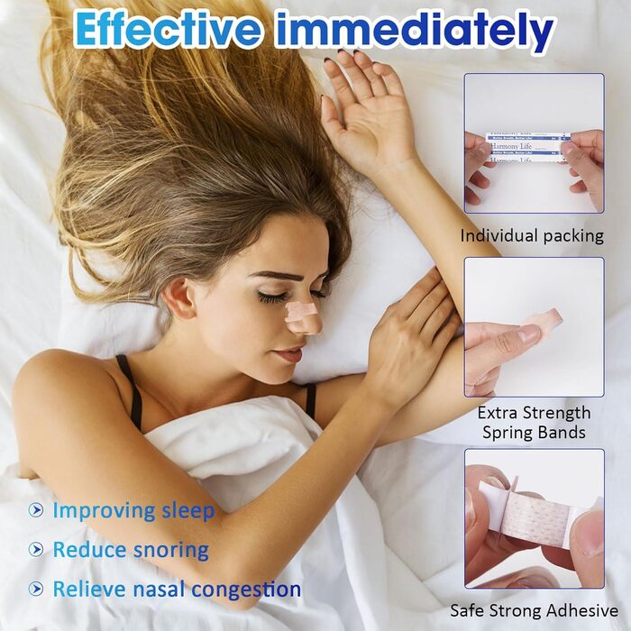Пластирі для носа від хропіння, 120 шт. , Пластирі для носа для кращого дихання, Смужки для носа для сну проти хропіння, Краще дихання при закладеному носі, Смужки для носа жовті