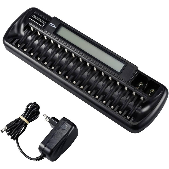 Зарядний пристрій VOLTCRAFT BC16 для круглих акумуляторів NiMH, Li-Ion AA, AAA, 9V, блок