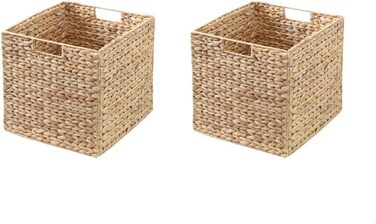 Кошики Kallax, набір з 2 шт. Виріб з натурального водяного гіацинта Ідеально підходить для полиць Kallax 34 x 32 x 32 см Міцний кошик для зберігання Складаний Спеціальна пропозиція