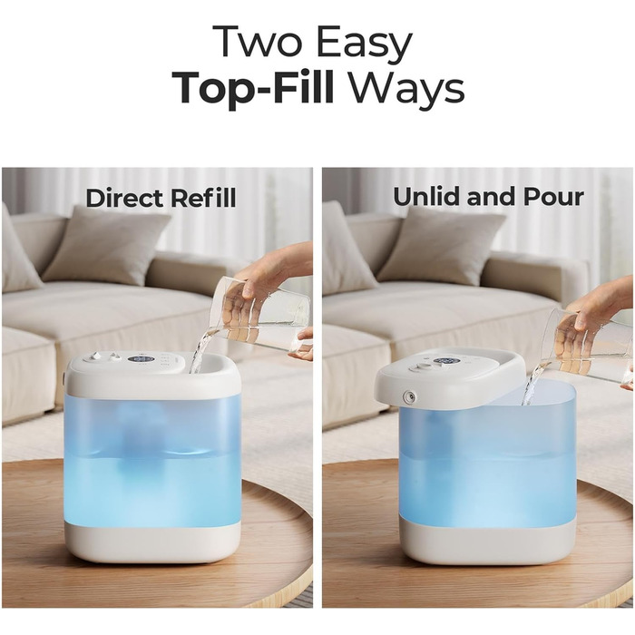 Зволожувач повітря для спальні, Зволожувач повітря Homvana 5L Cool Mist Humidifier Аромадифузор для дитячої кімнати, Час роботи 40