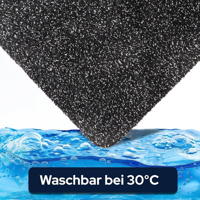 Ідеї в текстилі Килимок для вловлювання бруду Aqua Stop - Антрацит, 60x100 см, Килимок для дверей, що миється, з нековзною вініловою основою, без бордюрів, тонкий та абсорбуючий 60 x 100 см Антрацит