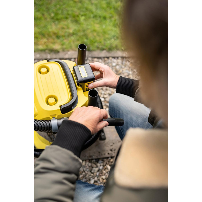 Акумуляторний пилосос для вологого/сухого прибирання Krcher WD 3-18, вкл. фільтр, щілинну та насадку для вологого/сухого прибиранн