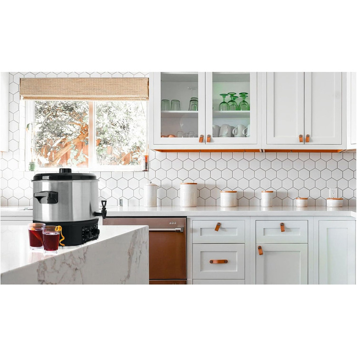 Глінтвейн Stagecaptain GWK-16A - Машина для консервації на 16 літрів - 2000 Вт - Матова нержавіюча сталь - Просте управління (температура та таймер) - Автоматичне вимкнення - Срібло