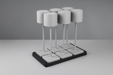 Набір бездротових LED-настільних світильників Reality Fernandez R54096677, 6 шт. з зарядною станцією, метал/пластик, сірий, 1.5 Вт