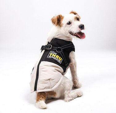 Зимова куртка для собак, костюм для домашніх тварин, водонепроникний та вітрозахисний, безрукавний жилет з бавовняною підкладкою та світловідбивачами на блискавці (чорний, L) Чорний L