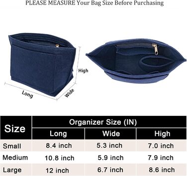 Вставка-органайзер для гаманця з фетру для сумочки Longchamp Le Pliage L (темно-синя, велика) Велика Темно-синя