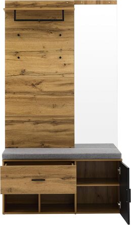 Набір вішалок для одягу Ymkua настінна вішалка, набір вішалок для передпокою з підставкою для взуття, дзеркалом і подушками, набір